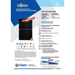 Photovoltaic module PV panel 440Wp Risen RSM130-8-440 BF Black Frame