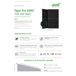 Photovoltaic module PV panel 450Wp Jinko JKM450N-54HL4R-V N-TYPE Tiger Neo Black Frame Black Frame