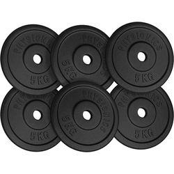 PHYSIONICS Load set 6 x 5 kg, cast iron, 31 mm