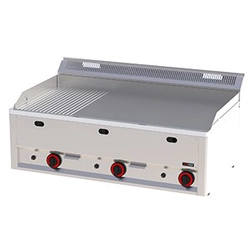 Piastra grill a gas 97 cm 2/3 liscia FTHR 90 GL | Volpe Rossa