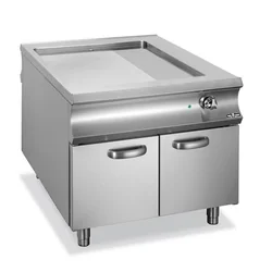 Piastra grill elettrica 2/3 liscia 1/3 rigata su mobile Domina 1100