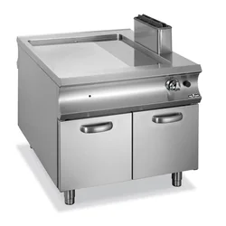 Piastra grill gas 2/3 liscia 1/3 rigata su mobile Domina 1100