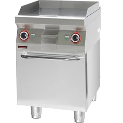 Piastra grill liscia 600 mm 8kW su fondo mobile chiuso