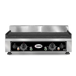 Piastra grill professionale rigata - 52 x 24 cm - 2 zone riscaldanti indipendenti - GMG GP5530E