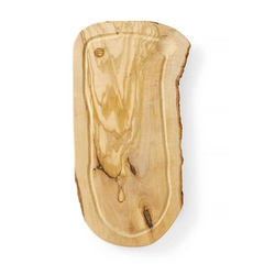 Piatto da portata in legno d'ulivo con scanalatura 400x250x(H)18