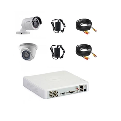 Pilnai mišri vaizdo stebėjimo kamerų sistema 2 Hikvision Full HD kameros su IR 20 m plug and play, DVR 4 kanalai, priedai