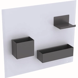 Pizarra magnética con cajas de almacenamiento Geberit, Blanco/Lava