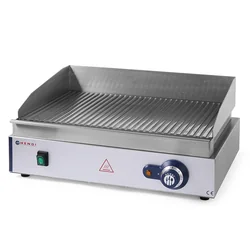 Placa calefactora grill Blue Line, ranurada para uso continuo 2400W - Hendi 203170