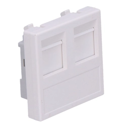 Placa K45, 2-krotna RJ com tampa, universal, branco