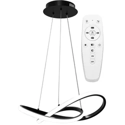 Plafonnier Suspendu Anneau Moderne LED + Télécommande APP391-CP Noir