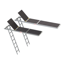 Platform van aluminium en multiplex met ladder