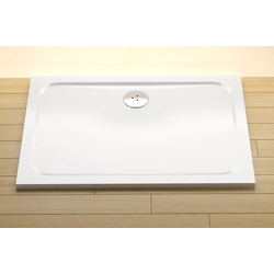 Plato de ducha fundido Ravak Gigant Pro Chrome, 110x80 blanco