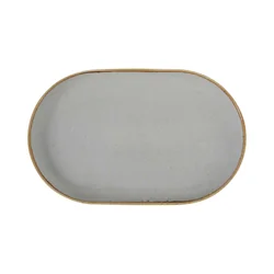 Plato oval cenușiu 300x150 mm