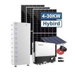 Пълна хибридна слънчева фотоволтаична система10kw ,20kw и30kw ,3 фази с акумулаторни батерии25 Kw