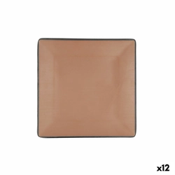 Plochý talíř Bidasoa Gio Hnědý plast 21,5 x 21,5 cm (12 kusů)