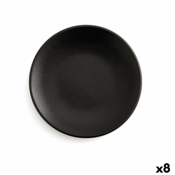 Plokščia lėkštė Anaflor Barro Anaflor juoda terakotos Ø 29 cm Mėsa (8 gabaliukai)