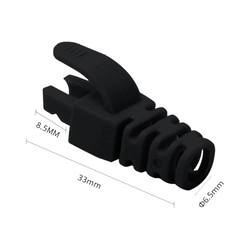 Plug sleeve RJ45 black, 100 pcs. RJ45-CAP-BK