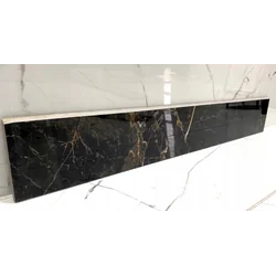 Polished black plinth made of 60 cm tiles - GLOSS gold vein marble SALE