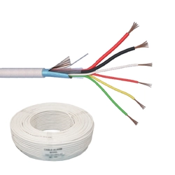 Poplašný kabel 6 stíněné vodiče + napájecí zdroj 2x0.75, měděný, 100m 6CUEF+2x0.75