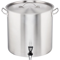 Pot haut avec robinet (011405 + robinet), acier, Ø 400 mm, V 50.3L