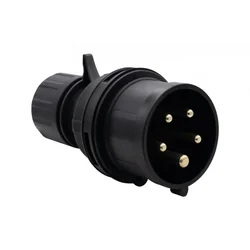 Power plug 16A/5P 380V-415V /FE/ IP44 black F7.0159