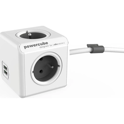 PowerCube förlängd USB-kabel 1,5m grå (2402GY/FREUPC)