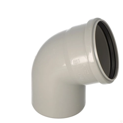 PP-HT elbow 110/67 sanitary, for internal sewage, ash color