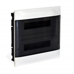 PRACTIBOX S flush-mounted distribution box 2x12 transparent door, for solid walls (24 modular)