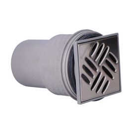 Practicus drain DN100, vertical drain, grille 120x120 stainless