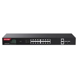 Preklopite 16 Gigabit PoE ports, 2 x RJ45 Gigabit Uplink, 2 x SFP Gigabit, 1U - IP-COM G1120P-16-250W