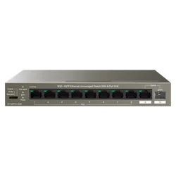 Preklopite 8 Gigabit PoE ports, 1 x RJ45 Gigabit Uplink, 1 x SFP Gigabit Uplink - IP-COM G1110PF-8-102W