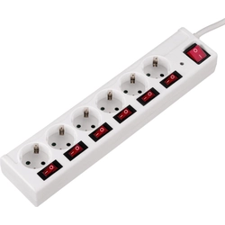 Přepěťová ochrana Hama Socket Line 6 zásuvky 1.4 m bílá (121947)