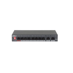 Přepínač PoE s porty 8, 2 RJ-45 Uplink, All Gigabit, 96W, Dahua PFS3010-8GT-96