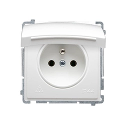 Prise de terre unique IP44 avec volets BMGZ1BZ.01/11 Module blanc de base