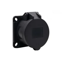 Prise panneau droite 16A/5P 380V-415V /FE/ IP44 noir F7.0169