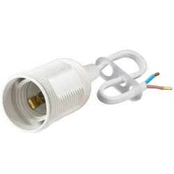 Priză de iluminat E27 albă cu cablu Pawbol D.3006MA