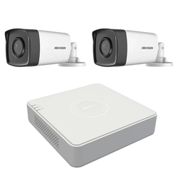 Professionelles Videoüberwachungssystem für den Außenbereich 2 Hikvision Turbo HD 80m IR- und 40m IR-Kameras, DVR 4 Kanäle