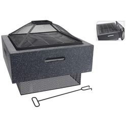 ProGarden Hearth with grill grate, square, 52,5x52,5x18,5 cm