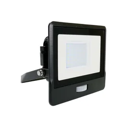 Projecteurs LED avec capteur PIR - Noir - Samsung - IP65 - 30W - 2340 Lumens - 3000K - 5 Années - N° de modèle : - VT-138S-B