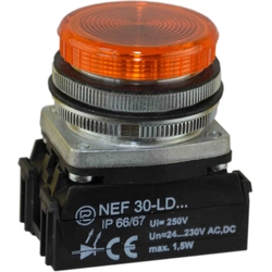 Promet Lampada di segnalazione 30mm gialla 24 - 230V AC / DC (W0-LDU1-NEF30LD G)