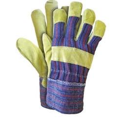 Protective gloves reinforced with cowhide, yellow RSC 10