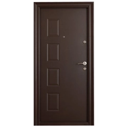 Puerta exterior metálica Tracia Atlas, izquierda, marrón oscuro RAL 8019,205x88 cm