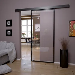 PUERTAS CORREDERAS 950X2050 FLOTADOR DE ALUMINIO NEGRO 6MM CON CARCASA