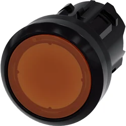 Pulsador luminoso Siemens 22mm redondo plástico ámbar plano con retorno por resorte 3SU1001-0AB00-0AA0