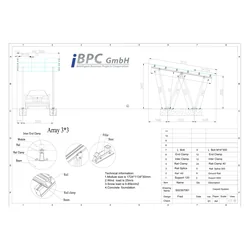 PV nadstrešek za avto Solarni nadstrešek 3 x 3 za 9 module