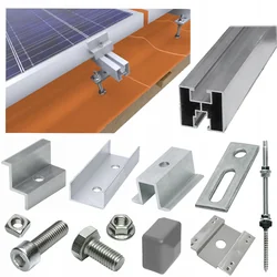 PV STRUCTURE SHEET SHEET 3 PANELS CLAMPS 35 SILVER