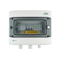 PV switchboard connectionAC hermetic IP65 EMITER with AC surge arrester Noark type 2, 40A 3-F, RCD type A 40A/300mA