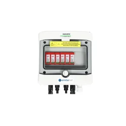 PV switchboard connectionDC hermetic IP65 EMITER with DC surge arrester Dehn 1000V type 2, 2x PV string, 2x MPPT