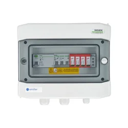 PV tavle tilslutningAC hermetisk IP65 EMITER med AC overspændingsafleder Dehn type 2, 16A 3-F, RCD type A 40A/300mA, fase sys.