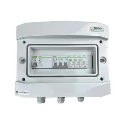 PV tavle tilslutningAC hermetisk IP65 EMITER med AC overspændingsafleder Noark type 1+2, 10A 3-F, RCD type A 40A/300mA